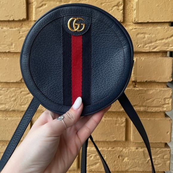 Gucci Leather Ophidia Round Mini Backpack RARE - Picture 7 of 7